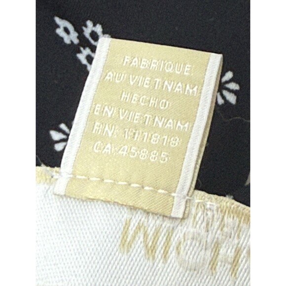 MICHAEL KORS WOMENS WIDE LEG CROPPED JUMPSUIT ROMPER BLACK WHITE FLOWERS Sz M - Picture 13 of 13